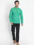 Vastramay Men's Green Pure Cotton Short Kurta