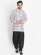 Vastramay Men's White Cotton Blend Kurta and Patiala Set
