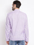 Vastramay Men's Purple Cotton Blend Short Kurta