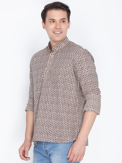 Vastramay Men's printed Pure Cotton Kurta