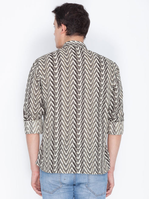 VASTRAMAY Men's Brown Color Cotton Short Kurta