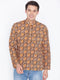 VASTRAMAY Men's Brown color Cotton Short Kurta