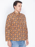 VASTRAMAY Men's Brown color Cotton Short Kurta