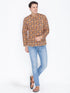VASTRAMAY Men's Brown color Cotton Short Kurta