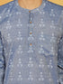 Vastramay Men's Blue Cotton Short Kurta