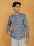 Vastramay Men's Blue Cotton Short Kurta