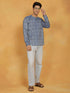 Vastramay Men's Blue Cotton Short Kurta