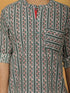 Vastramay Men's Green Cotton Short Kurta