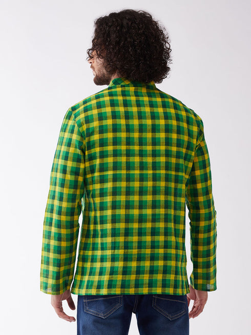 Vastramay Men's Green Pure Cotton Kurta