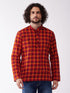 Vastramay Men's Red Pure Cotton Kurta