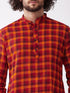 Vastramay Men's Red Pure Cotton Kurta