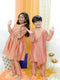 Vastramay Pink Silk Blend Ethnic Print Kurta Pyjama Sibling Set