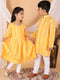 Vastramay Orange Pure Cotton Chikankari Siblings Set
