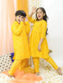 VASTRAMAY Yellow Mirror Kurta Pyjama Siblings Set
