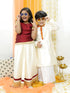Vastramay Maroon And Cream South Collection Sibling Set