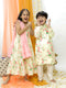 Vastramay Yellow Cotton Blend Floral Print Sibling Set