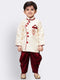 JBN CREATION Boys' Gold Cotton Silk Kurta and Dhoti Pant Set