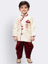 JBN CREATION Boys' Gold Cotton Silk Kurta and Dhoti Pant Set