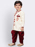 JBN CREATION Boys' Gold Cotton Silk Kurta and Dhoti Pant Set