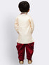 JBN CREATION Boys' Gold Cotton Silk Kurta and Dhoti Pant Set