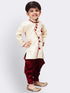 JBN CREATION Boys' Gold Cotton Silk Kurta and Dhoti Pant Set