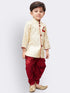 JBN CREATION Boys' Gold Cotton Silk Kurta and Dhoti Pant Set