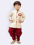 JBN CREATION Boys' Gold Cotton Silk Kurta and Dhoti Pant Set