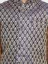 Vastramay Boys' Blue Cotton Silk Blend Ethnic Jacket, Golden Kurta and Dhoti Pant Set