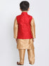 Vastramay Banarasi Maroon Woven Siblings Set