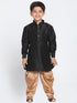 Vastramay Boys' Black Cotton Silk Blend Kurta and Dhoti Pant Set