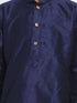 Vastramay Boys' Blue Cotton Silk Blend Kurta and Dhoti Pant Set