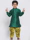 Vastramay Boy's Green Silk Blend Kurta and Patiala Pant Set