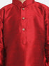 Vastramay Boy's Maroon and Rose Gold Silk Blend Kurta and Patiala Pant Set