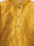 Vastramay Boy's Mustard and Black Silk Blend Kurta and Patiala Pant Set