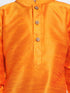 Vastramay Boy's Orange and Maroon Silk Blend Kurta and Patiala Pant Set