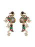 Dual Tone Oxidised Nav Ratan Stone Studded Pearl Beaded Bird Motif Designer