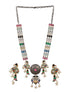 Dual Tone Oxidised Nav Ratan Stone Studded Pearl Beaded Bird Motif Designer