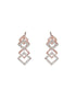 Rose Gold Plated AD Studded Minimal Geometric Necklace Jewellery Set