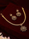 Gold Plated CZ Studded Floral Locket Jewellery Set