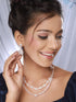 Rose White CZ Studded 2 Line Floral Jewellery Set