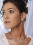 Silver Plated AD Studded Minimal Geometric Necklace Jewellery Set