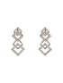 Silver Plated AD Studded Minimal Geometric Necklace Jewellery Set