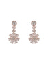 Rose White CZ Studded 2 Line Floral Jewellery Set