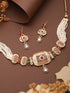 Gold Plated Fusion Stone Studded Filigree Choker Jewellery Set