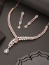 Rose Gold Plated Zircon Studded Luxe Pendant Necklace jewellery Set