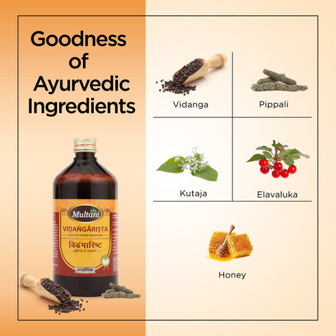 Multani Pharmaceuticals Limited Multani Ayurvedic Vidangarista Beneficial in Worms Infestation