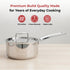 Vinod Doniv Titanium Triply Stainless Steel Sauce Pan with Cover 16 cm Capacity 1.60 liter Induction Friendly