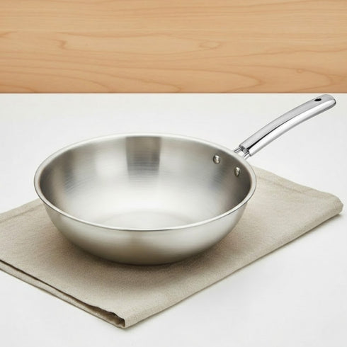 Vinod Doniv Titanium Triply Stainless Steel Wok 26 cms Capacity 3.30 Liter