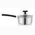 Vinod DONIV Stainless Steel Sandwich Bottom Solitaire Sauce Pan with Glass Lid Induction Friendly Capacity 1.1 Ltr 14cm