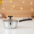 Vinod DONIV Stainless Steel Sandwich Bottom Solitaire Sauce Pan with Glass Lid Induction Friendly Capacity 1.1 Ltr 14cm